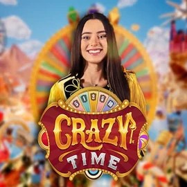 Crazy Time logo by Evolution at SpinoGambino CasinoCrazy Time