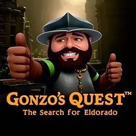 Official Slots logo: Gonzo's Quest by NetEnt at SpinoGambino Casino