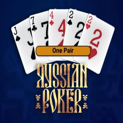 Russian Poker slot logo by OneTouch Games at SpinoGambino Casino